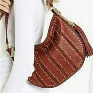 Michael Kors Brooklyn Studded Hobo. NWOT. Burnt Orange-gorgeous abs impeccable